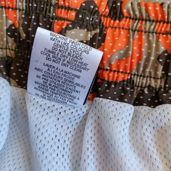 NWT! Ripzone Boy's Orange/Brown Army Camo Swim Trunks/Shorts (3556 - Picture 6 of 8